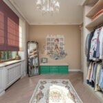 A walk-in wardrobe in a London home